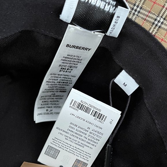 BURBERRY Cotton-blend Micro Check Bucket Hat In Traditional Burberry Pattern - Picture 8 of 16